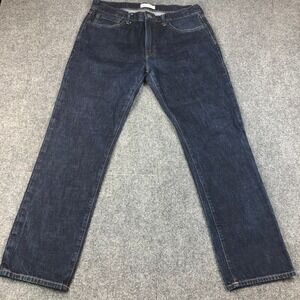 Gap 1969 Mens Straight Leg Jeans Dark Wash Denim 33x30 Blue Pants Z68-9